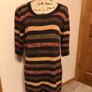 Cute brown striped sweater dress